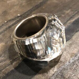 Swarovski Lucent Cocktail Ring  Octagon Cut   White/Clear Size